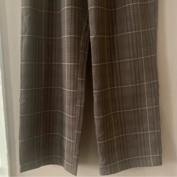 dazy β’ high waist brown plaid tartan loose wide leg pant trousers - Picture 8 of 16